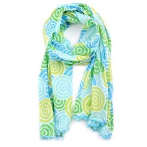 Malabar Bay NWT Jubilee Blue & Green Pom Pom Scarf